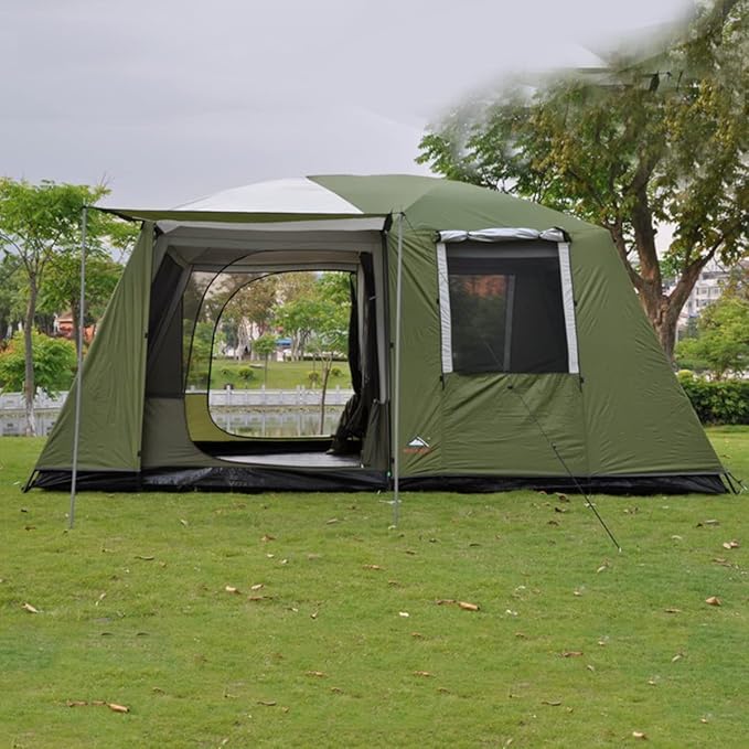 Outdoor Tents Sun Shelter 6-10 Persons Tents for Camping,2 Bedroom Family Tent Cabin Tent, Outdoor Picnic Tent,Waterproof, Portable with Carry Bag