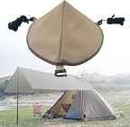 Tarp Connecting Cap Tent Connect Hat Waterproof with Guy Ropes Adapter Camping Tent Accessory for Backpacking Travel Picnic