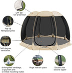 Alvantor Pop Up Screen House Gazebo with Mosquito Netting, Instant UV Resistant Sun Shelter for Patio & Backyard, Portable Canopy Tent for 2-10 Person