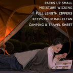 100% Cotton Sleeping Bag Liner with Full Length Zipper on 3 Sides; Single/Double Adult Sleep Sack for Travel & Camping, Multifunctional Travel Sheets (Unzipped 87”x87”) for Hotel, Lightweight