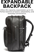 NANUK N-EDC 35L Carry-On Travel Backpack – Water-Resistant Laptop Backpack for Work Travel and Everyday Carry – Compact & Expandable, TSA-Ready, Smart Organization – Black