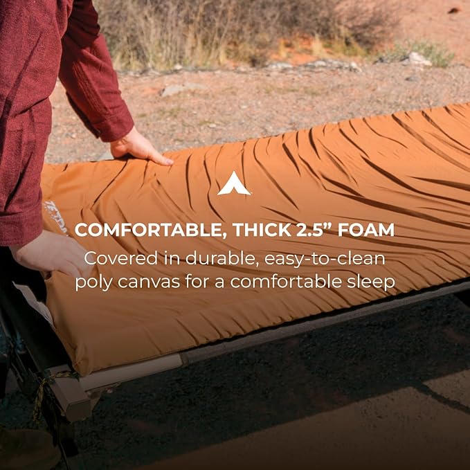 Teton Outfitter Canvas Camping Pad, Comfort Infused Sleeping Pad, Glamping Level Comfort with a Cloud Like Mattress, Perfect with Outfitter Camp Cots