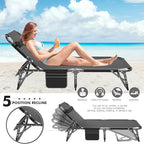 ABORON Patio Lounge Chair, Folding Guest Bed Cot for Adults, 500LB Heavy-Duty Capacity, Portable Extra Bed with Comfort Mat, Quick Fold Design for Indoor Guest Stays & Temporary Use
