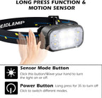 Headlamp Rechargeable 2 Pack, Super Bright LED Head Lamp, 1500 Lumen, 12 Modes, Motion Sensor, Waterproof Head Lights for Forehead for Camping, Running, Fishing, Climbing