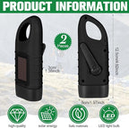 Leelosp 2 Pieces Hand Crank Flashlight Solar Powered Flashlight for Emergencies Dynamo Rechargeable LED Survival Light for Outdoor Sports Hiking Camping (Black)