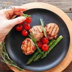 Wrova 40Pack plates and bowls sets for kids - Unbreakable wheat straw dinnerware sets service for 8 - Alternative plastic 40pcs dish sets for kitchen, camping and indoors dinning - (Colorful)