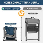 TIMBER RIDGE 2 Pack Camping Directors Chairs with Side Table Pockets, Portable Folding Heavy Duty Lawn Chair for Outdoor Fishing Trip Picnic Concert 400lbs, Blue