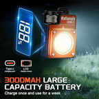 Portable Camping Light, 3500LM Adjustable LED Camping Lantern Rechargeable with 2.5-15H Runtime&Screen, Alloy Waterproof Flashlight for Power Outages, Emergency, Hurricane(Orange)