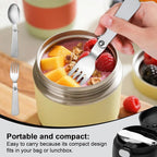 3pcs Folding Spoon & 3pcs Folding Forks for Thermos Funtainer 10oz Food Jar, Stainless Steel Foldable Spork Portable Replacement Fold Utensils Silverware for Travel Camping Picnic Outdoor Activities