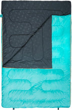 Teton Mammoth Queen Size Double Sleeping Bag- A Warm Bag The Whole Family can Enjoy – Great for Camping, Hunting and Base Camp. Compression Sack Included, 40F Teal