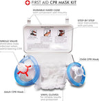 NOVAMEDIC First Aid CPR Mask Kit for Adult, Child and Infant, 8.3”x5”x”3.1”, Detachable Single Valve Pocket Resuscitator with Hard Case, Wall Mount and Vinyl Gloves