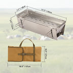 TADA Small Foldable Portable Charcoal Grill Heavy Duty Stainless Steel BBQ Grill for Outdoor Camping Picnic Beach