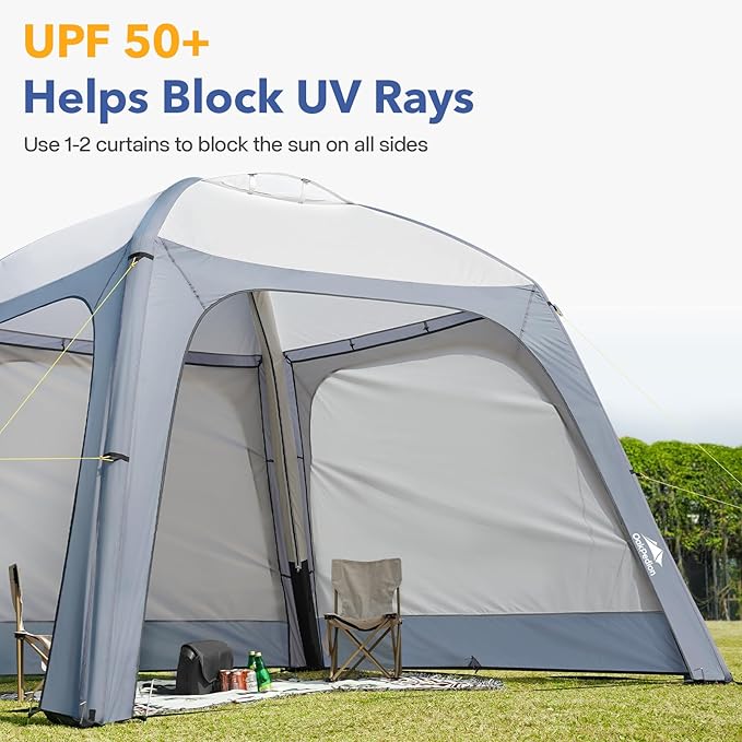 Instant Setup Inflatable Air Shelter 10x10ft Canopy Tent for Camping, with 4 Removable Side Panels for 6-8 Person – Ideal for Garden, Beach, Park, and Outdoor Events