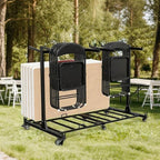 Folding Chair Rack with Wheels,Heavy Duty 1000 Lbs Metrixpio Capacity Movable Storage Chair Dolly for Wedding, Office, School & Camping