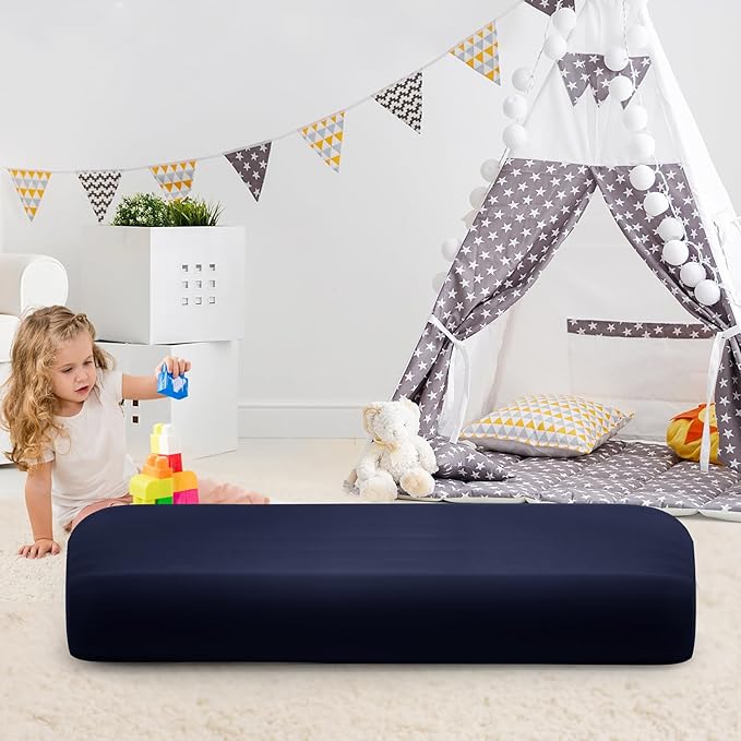 2 Pack Kids Air Mattress Fitted Sheet Only Compatible with Intex Cozy Kidz, Navy Toddler Inflatable Mattress Sheets for Travel Camping Airbed & Sleepover Party