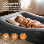 OGERY Inflatable Toddler Travel Bed with Cordless Rechargeable and Detachable Air Pump and Tent, Portable Kids Air Mattress with 4 Sides Safety Bumpers Ideal for Home, Grandma's, Camping, Traveling