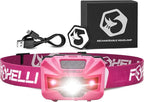 Foxelli USB‑C Rechargeable LED Headlamp – Ultra‑Light 2.4 oz & Bright 180 Lumens – Red/White Light, 5 Modes, IPX5 Waterproof, 40 h Runtime for Trail Running, Camping, Hiking