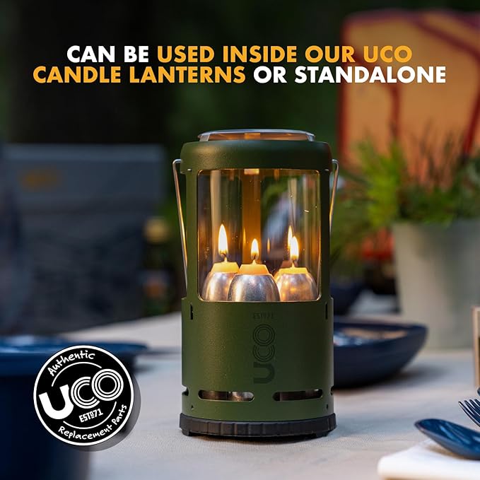 UCO 12-Hour Natural Beeswax, Long-Burning Candles for UCO Candle Lanterns and Emergency Preparedness, 10-Pack