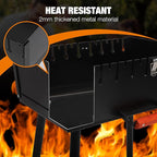 Lineslife Portable Charcoal Grill, Foldable Heavy Duty Metal Mangal BBQ Kabob Grill for Outdoor Backyard Camping Picnic Travel Cooking Hiking