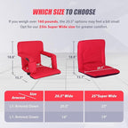 Nova Microdermabrasion 20.5"/25" Wide Stadium Seat for Bleachers w/Back Support Padded Cushion Portable Reclining Bleacher Seats Camping Stadium Chair Waterproof