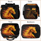 Flame Animals Horse Soft Cooler Bag Insulated Lunch Box for Men & Women, Large Leakproof Lunch Bag Portable Beach Cooler for Work, Picnic, Road Trips,Fishing, Travel, Camping,A-16