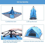 Camping Tent 3-4 Person Hydraulic Automatic Camping Tent Double Layer Instant Setup Outdoor Family Tent Portable Backpacking Tent for Hiking (Color :