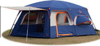 KTT Extra Large Tent 10-12-14 Person(A),Family Cabin Tents,2 Rooms,3 Doors and 3 Windows with Mesh,Straight Wall,Waterproof,Double Layer,Big Tent for Outdoor,Picnic,Camping,Family Gathering