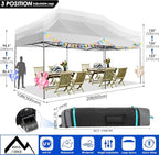 COBIZI 10x20 Canopy with Sidewalls, Heavy Duty Party Tent Pop up Canopy, Tents for Parties, Wedding, Outdoor Easy up Foldable Portable Canopy Tent with Wheeled Bag, White(Windproof Upgrade)