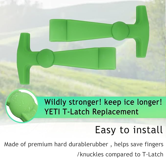 Poweka Cooler Latches Replacement for Yeti, RTIC, Lid Latch Parts(2 Pack) Compatible with Yeti Coolers T-Latches Made of Premium Hard Durable Rubber