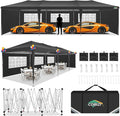 COBIZI 10x30 Pop Up Canopy Tent with Removable Sidewalls, Waterproof Portable Easy Up Canopy with Carry Bag, Instant Outdoor Shelter Tents for Parties, Events, Backyard Gatherings, Weddings, Black