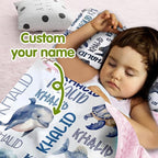 Personalized Toddler Nap Mat for Preschool, Custom Name Kids Sleeping Bag for Daycare, Kindergarten Roll Up Sleeping Mat with Removable Pillow and Soft Blanket, Fun Themes for Boys & Girls