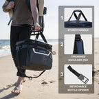 EVERFUN Small Cooler Bag 24 Can Insulated Lunch Box Double Deck Soft Leak-Proof Waterproof Collapsible Ice Chest for Men Women Work Travel Car Trip Picnic Beach