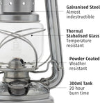 Feuerhand Outdoor Kerosene Fuel Lantern, German Made Weather Resistant Baby Special 276 Galvanized Hurricane Lamp for Camping or Patio, 10 Inches, Cobalt Blue