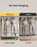 OhGeni Cal King Air Mattress with Built in Pump, 18" Tall Inflatable Blow Up Bed, Luxury Comfort for People(190CM Height), Keep Feet from Dangling, Colchon inflables, Ideal Alternative to a Bed