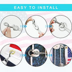 Upgraded Flag Pole Rope Clips Kit 100Ft,5/16” Flag Halyard Rope with Sturdy Swivel Snap Hooks,Heavy Duty Utility Rope for Pet Camping Tent Hardware Accessories Flagpole Line Replacement Set (100ft)