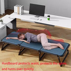 Portable Single Bed with Sponge Mattress, Comfortable Folding Camping Cot Foldable Emergency Sleeping Cot Guest Bed for Outdoor Home Office(Blue,190 * 68 * 31cm)