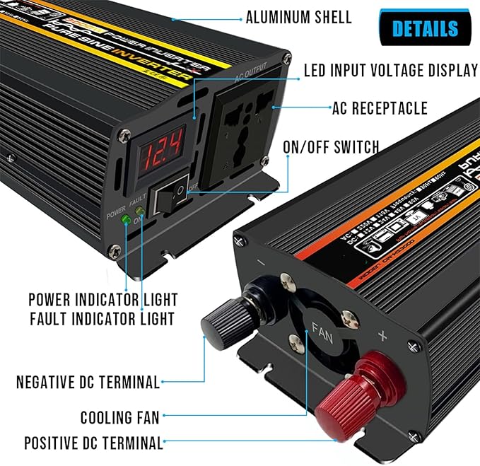 50W Portable Solar Panel Kit with 3000W Inverter, DC12V to AC110V/220V, USB Port, 50A Solar Controller - Ideal for Camping, Picnics, Emergency Power Supply