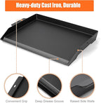 23" x 16" Cast Iron Griddle for Gas Grill and Stove Top, Universal Flat Top Plate with Extra High Sidewalls Nonstick Coating for Camping, Tailgating, Parties