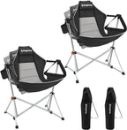 KingCamp Hammock Camping Chair, Swinging Portable Folding Camp Chairs for Adults Max 400lbs Heavy Duty Foldable Oversized Rocker with Aluminum Alloy Frame Cup Holder for Outdoor Beach Patio Sport