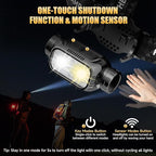 Rechargeable LED Headlamp 6 Pack, High Lumen Super Bright Head Lamp with Red Light, Motion Sensor, 5 Modes, 90° Adjustable, Waterproof Lightweight Headlamps for Adult Running, Camping, Fishing