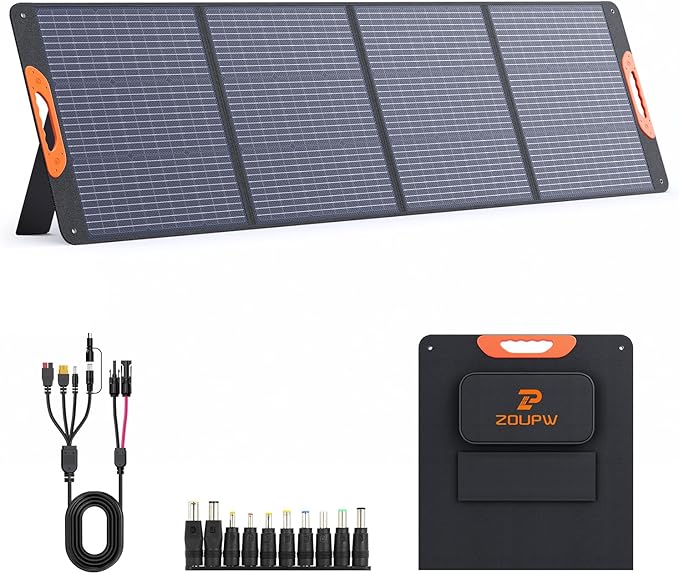 220W Portable Solar Panel for Power Station,23.5% Efffciency Mono Foldable Solar Charger for Jackery 1000 V2/EcoFlow Delta/Bluetti/Anker Solix,IP67 Waterproof for RV Camping Home Backup