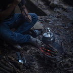 Campingmoon Stainless Steel Camping Blow Fire Tube by Mouth Telescopic Campfire Tool Camping Accessories