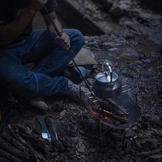 Campingmoon Stainless Steel Camping Blow Fire Tube by Mouth Telescopic Campfire Tool Camping Accessories