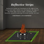 SoloWilder Wood Stove Mat 32" x 20" Fire Pit Grill Mat for Tent Stove Deck Patio Grass Lawn Campsite Insulation Protection