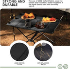 Camping Table, Lightweight and Portable Folding Table, Ideal for Camping, Hiking, Beach, Picnic, Travel, Backyard (Black)