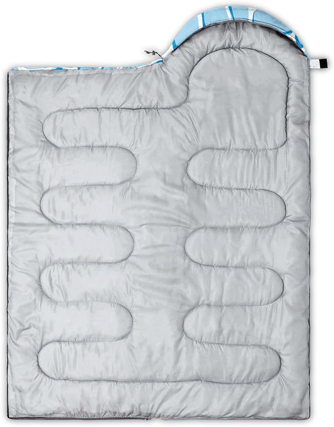 Kids Sleeping Bag for Boys Girls,Blue Ripples Print-Lightweight Warm Portable Outdoor Indoor-Waterproof Cold Weather Resistant Sleeping Bag for Camping Hiking