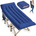 Folding Camping Cot for Sleeping, Portable Cots for Adults, Heavy Duty Cot Bed 550LBS(Max Load), Extra Wider Cots with Large Pocket for Outdoor, Office, Beach