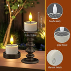 PChero 6 Pack Solar Tea Lights Outdoor Waterproof, Small Solar Lights with Dusk to Dawn Sensor, LED Tealight Candles for Lantern Garden Camping Outside Patio Home Decor,1.5" x 2.1"