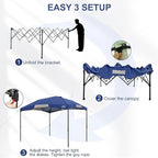 KAMPKEEPER 12x12 Pop Up Canopy Tent,Heavy Duty Outdoor Sun Shade for Events,Camping,Parties - Polygonal Patio Gazebo with Wheeled Bag,4 sandbags(Navy Blue)