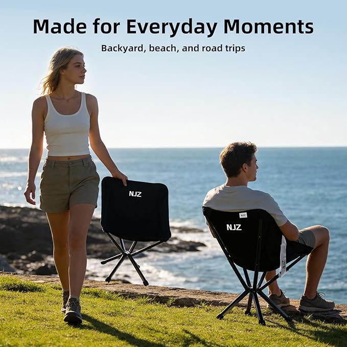 Lightweight Folding Camping Chair — Compact & Easy to Use, Portable Chair for Everyday Outdoor Comfort, Beach, Camping, Travel & Backyard